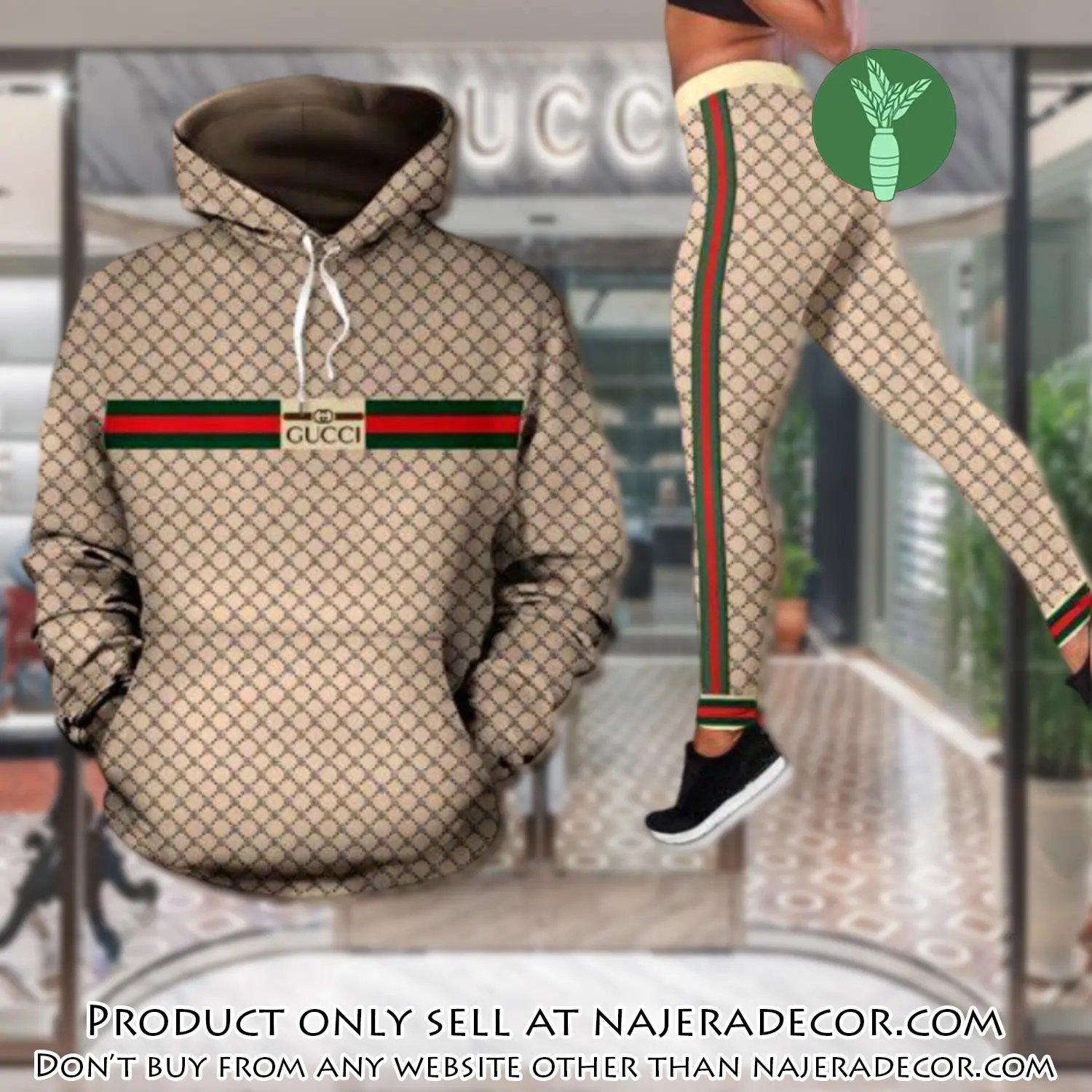 Gucci stripe hoodie legging set luxury for women vpm njr2609340
